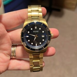 Bulova sport gold tone and navy watch (updated listing)